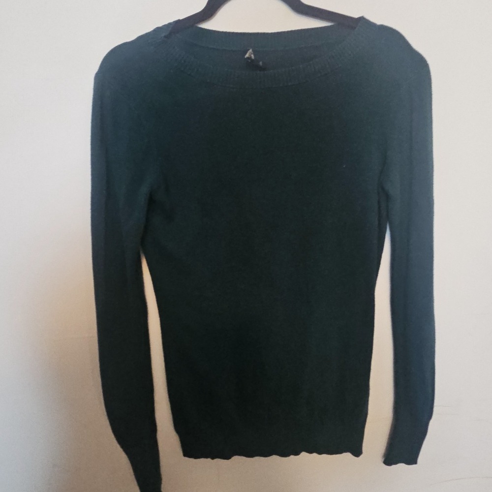 Express‎ Women's Large Crewneck Sweater Pullover Long Sleeve Knit Green
